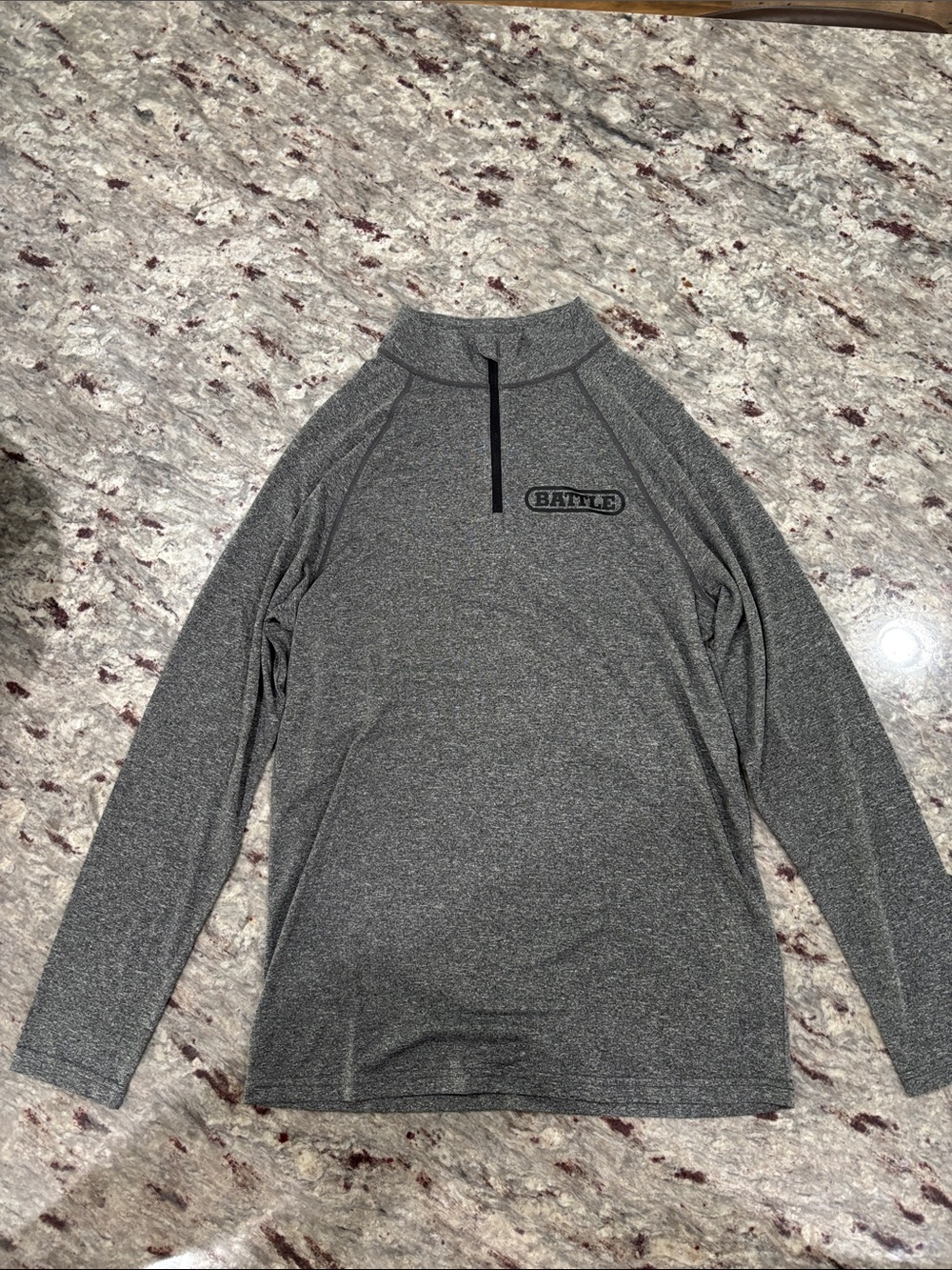 Battle sports Men’s Long Sleeve Quarter-Zip Performance Shirt - Gray